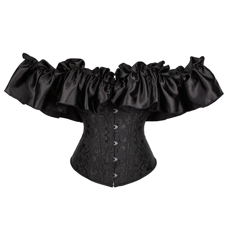 Jacquard Ribbon Satin Lace Court Lady - Black