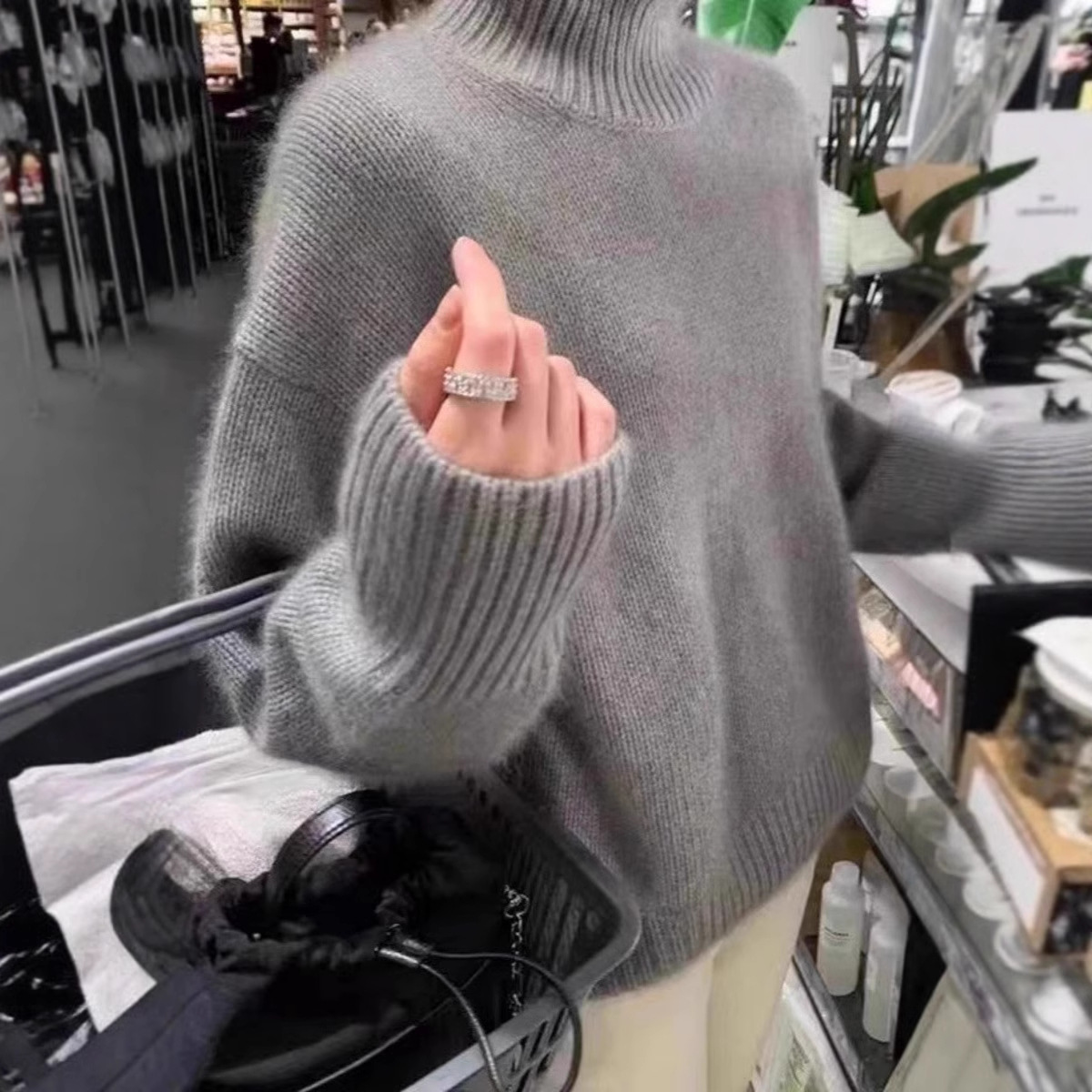 Loose-fit New-style Turtleneck Wool Sweater For Women