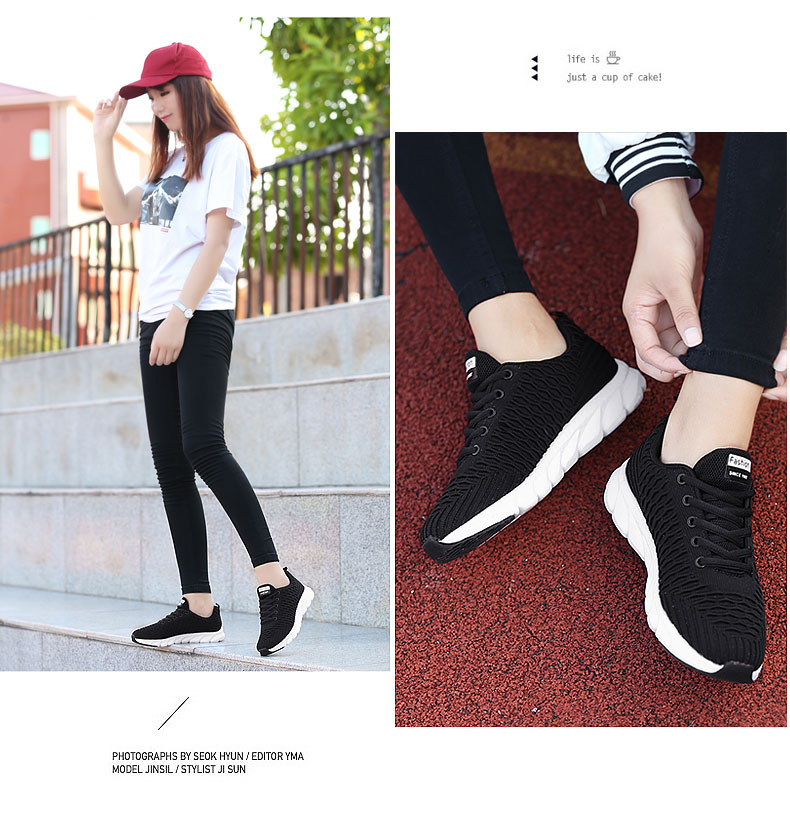 Title 2, Student mesh round toe shoes white shoes