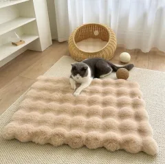 Plush Winter Warm Thickening And Wear-resistant Floor Mat Cat Nest - Khaki - View 1