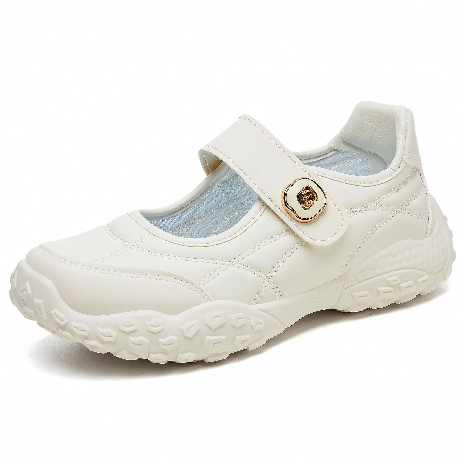 Womens Tire-soled Clunky Sneakers Low-cut Velcro Shoes