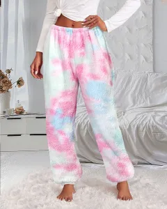 Women's New Tie-dyed Double-sided Fleece Home Trousers - Color - View 1