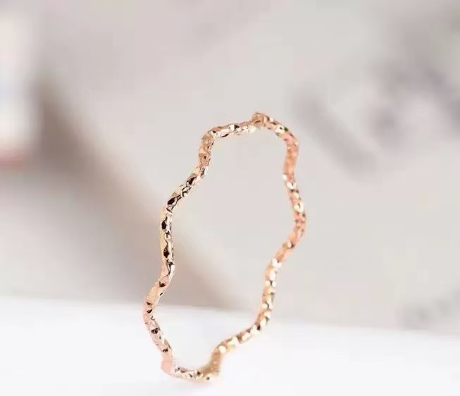 Ring With A Herringbone Pattern Knuckle Ring For The Index Finger Plain Band Plated - Image 2