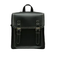Women's Fashion Casual Retro Backpack - Black - View 1