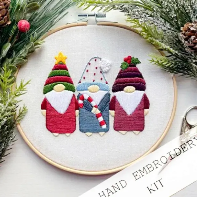 Cross border New Embroidery Christmas Embroidery KIT Christmas KIT Embroidery Handicraft DIY Material Christmas Dwarf B - Shop at LoveMi