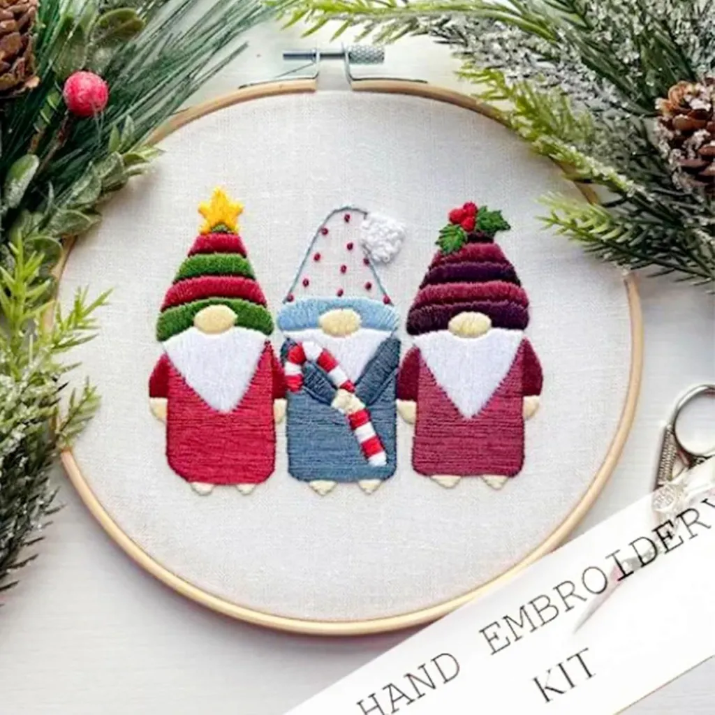 Cross-border New Embroidery Christmas Embroidery KIT Christmas KIT Embroidery Handicraft DIY Material - Christmas Dwarf B
