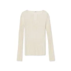 Women's Fashionable Silk Cashmere Half-open Collar Bottoming Top - White - View 1