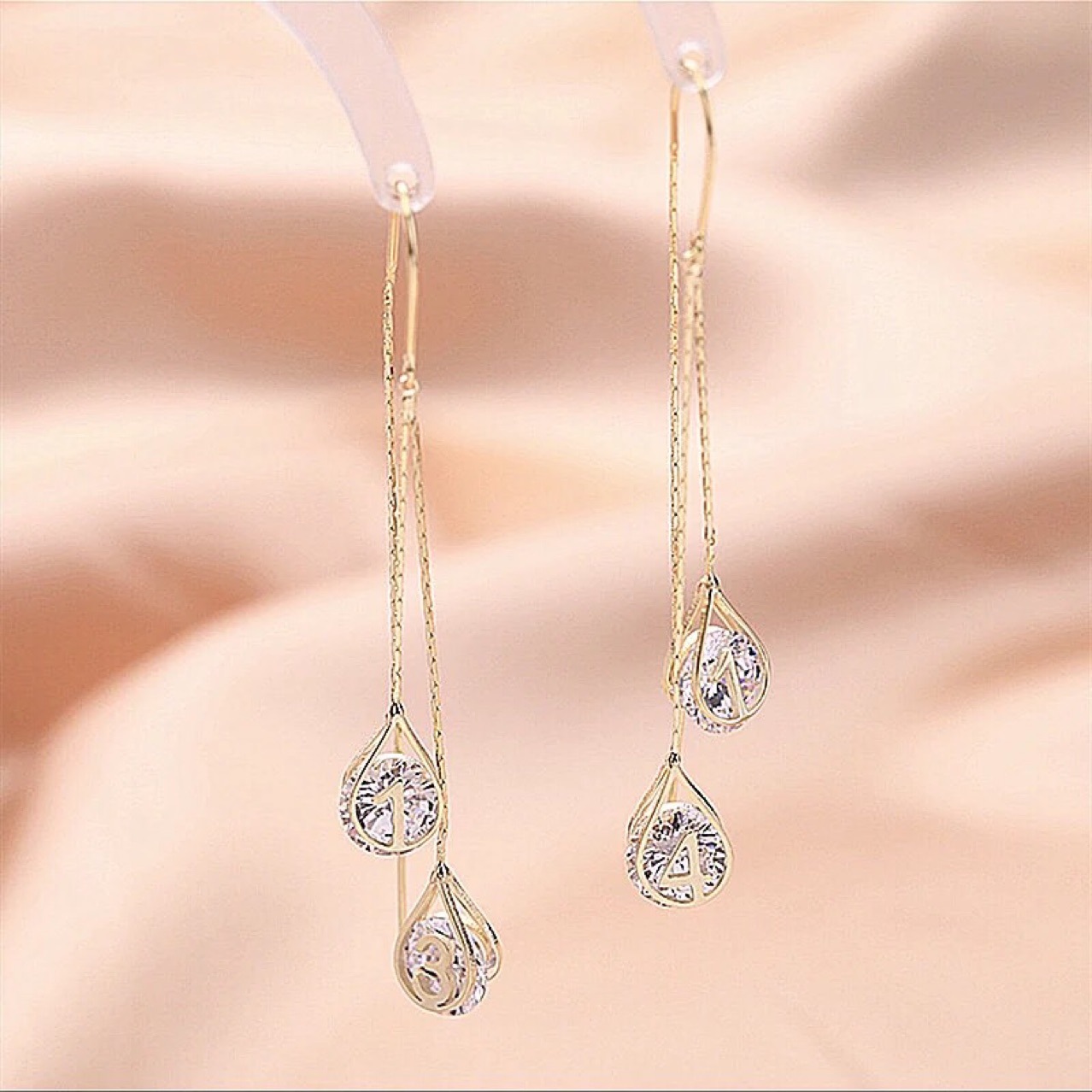 Zircon Water Drops Hanging Earrings 3