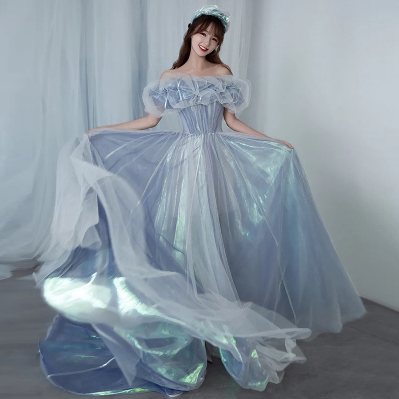 Evening Gown For Women Haze Blue Fairy Blue - Shop at LoveMi