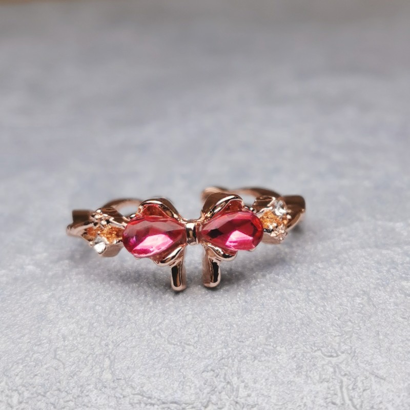 Sweet All-matching Bowknot Beautiful Opening Adjustable Ring
