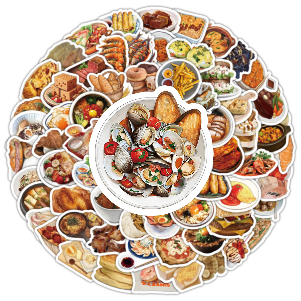 Title 6, Realistic Food Stickers Personalized Creative D...