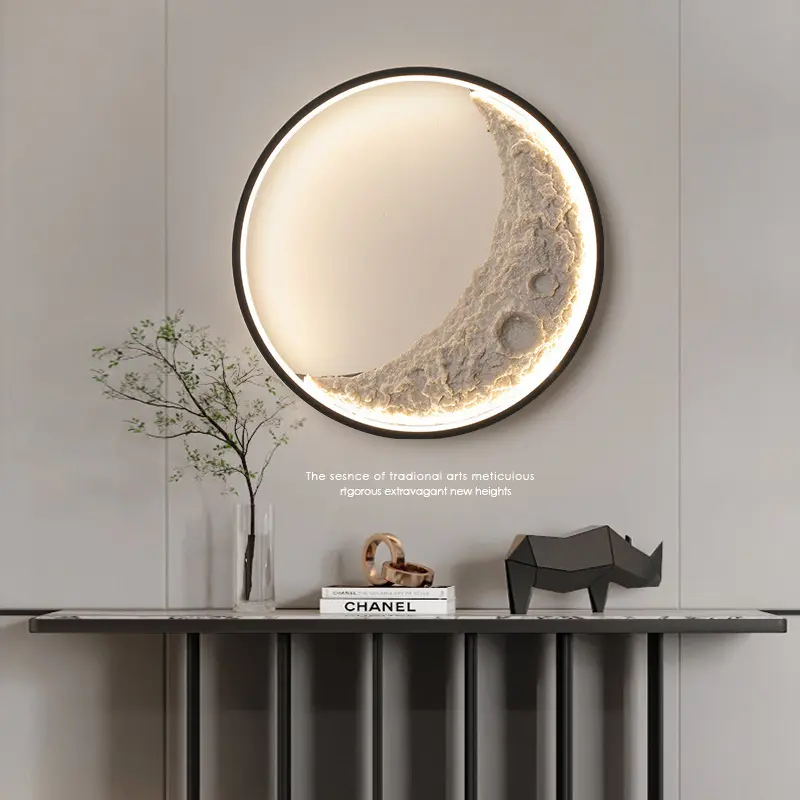 Living Room Bedroom Moon Wall Lamp Background
