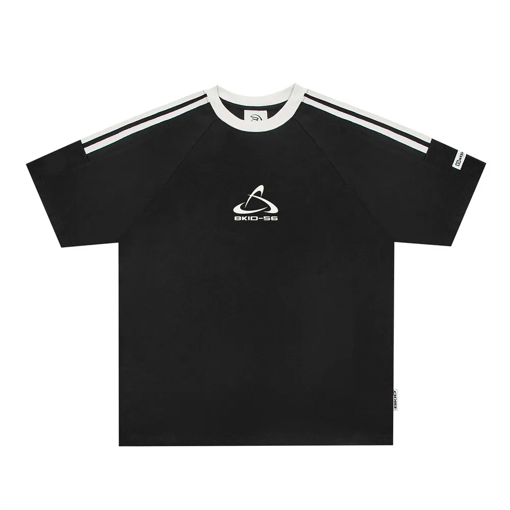 Logo Letter Print Short-sleeve T-shirt Men's And Women's Tops Summer Fashion Brand - Black