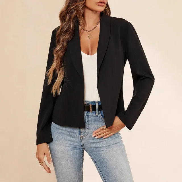 Women's Fashion Loose Temperament Top Suit Coat Black - Shop at LoveMi