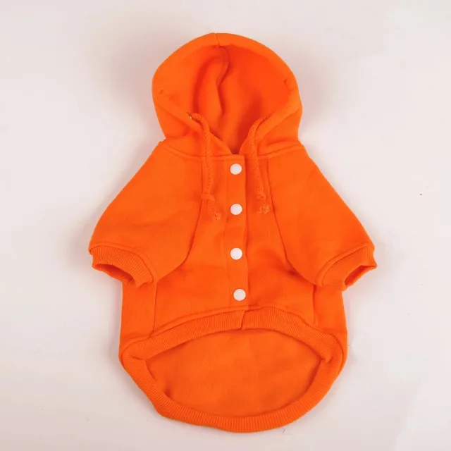 Autumn And Winter Pet Clothes With Coat And Cap Hoodies Orange - Shop at LoveMi