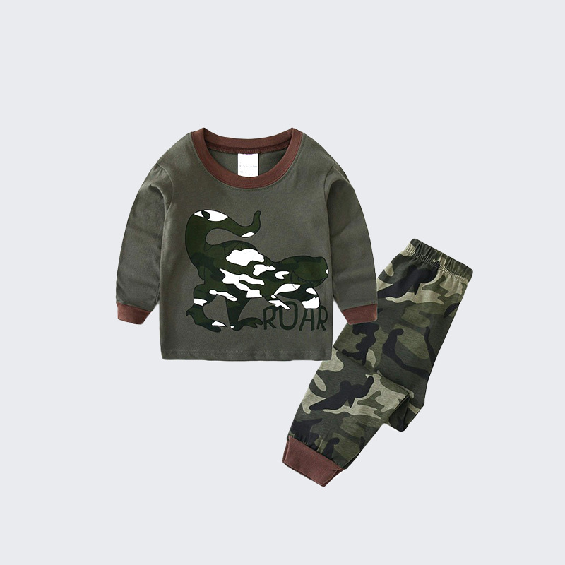 Home Wear Boys Warm-Detailing Dinosaur Set