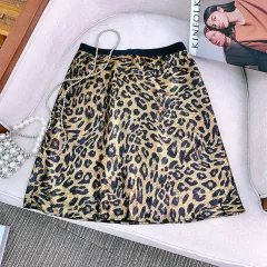 Women's Gilding Temperament Leopard Print A- Line Skirt - Leopard - View 1