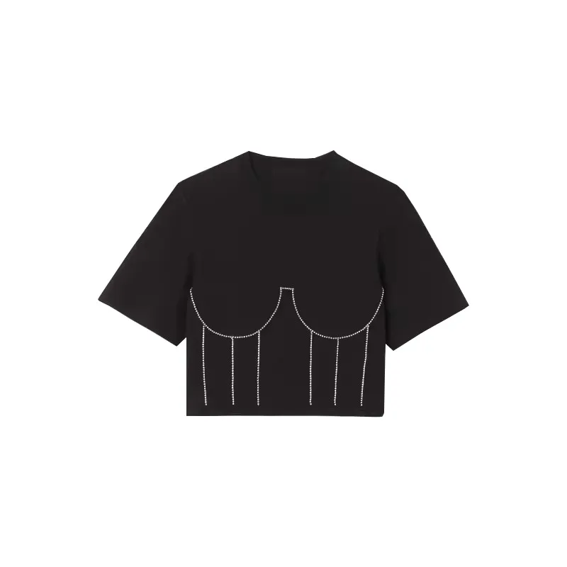 Women's Loose Short And Simple Top - Black