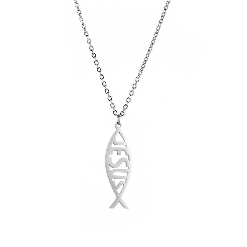 Cute Fish Love Words Simple Tassel Necklace