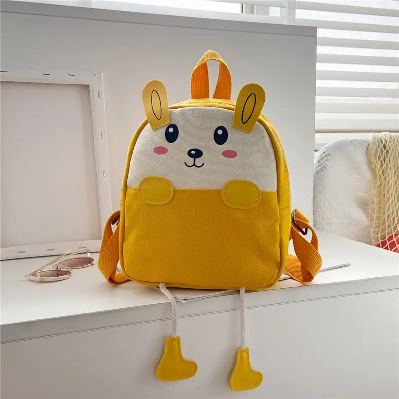 Boys Canvas Backpack Cute Cartoon School Bag