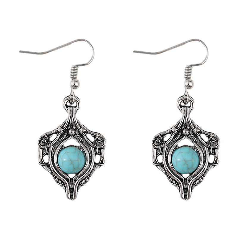 Retro Simple Gem Winding Pendant Earrings