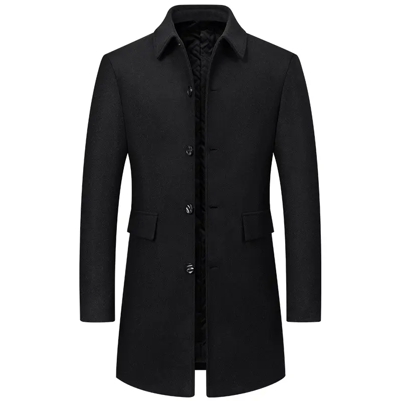 Lapel New Middle-aged Men Coat Woolen