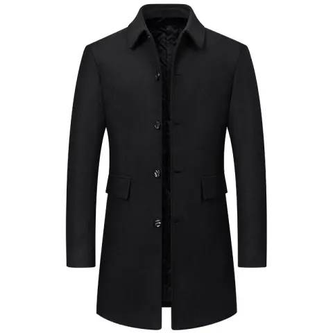 Lapel New Middle-aged Men Coat Woolen