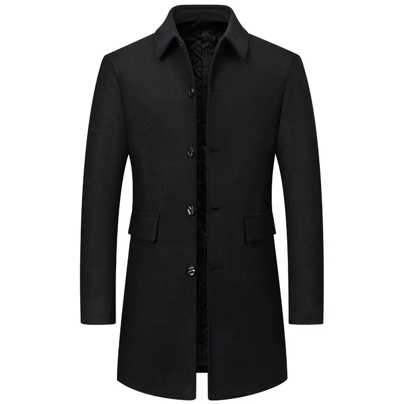 Lapel New Middle-aged Men Coat Woolen