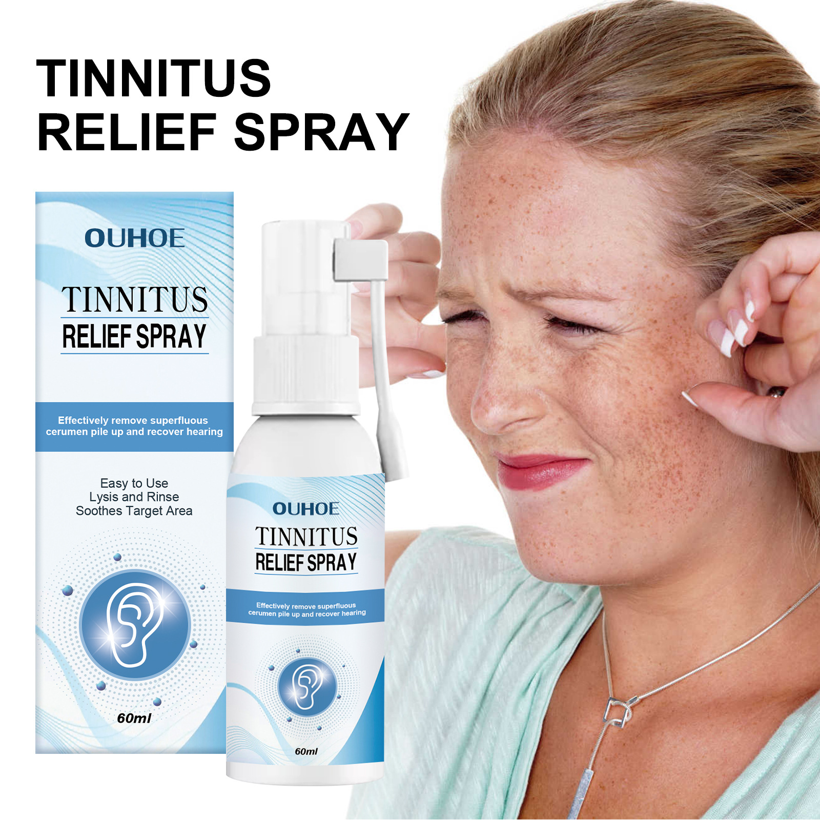 Tinnitus Relief Spray Relieving Ear Discomfort Back Earplugs Earwax Cleaning Care Spray 10