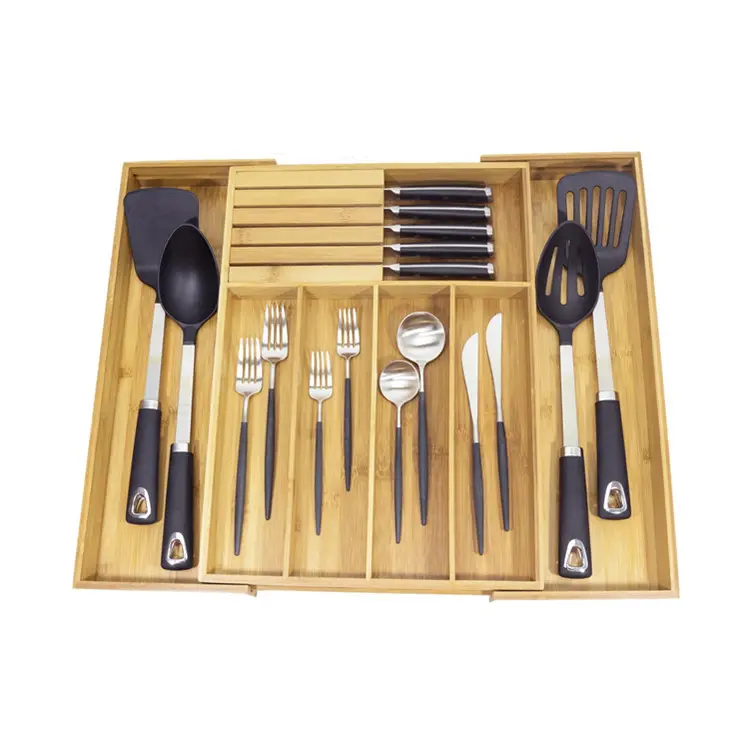 Bamboo Retractable Adjustable Container Tableware Pumping Lager