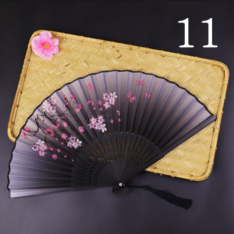 Archaic Folding Fan Summer Portable Chinese Style Dance Female Fan Bamboo Raw Silk Fan Japanese Style Fan