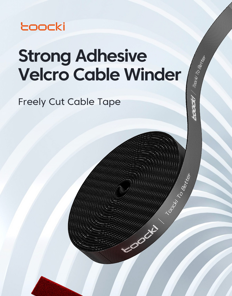 Data Cable Storage With Color Line Belt Cable Tie Back Ratchet Tie Down Velcro