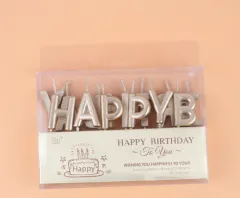 Tuhao Gold Letter Birthday Cake Candle Decoration - Champagne Letters - View 1