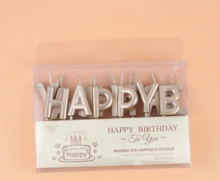 Tuhao Gold Letter Birthday Cake Candle Decoration Champagne Letters - Shop at LoveMi