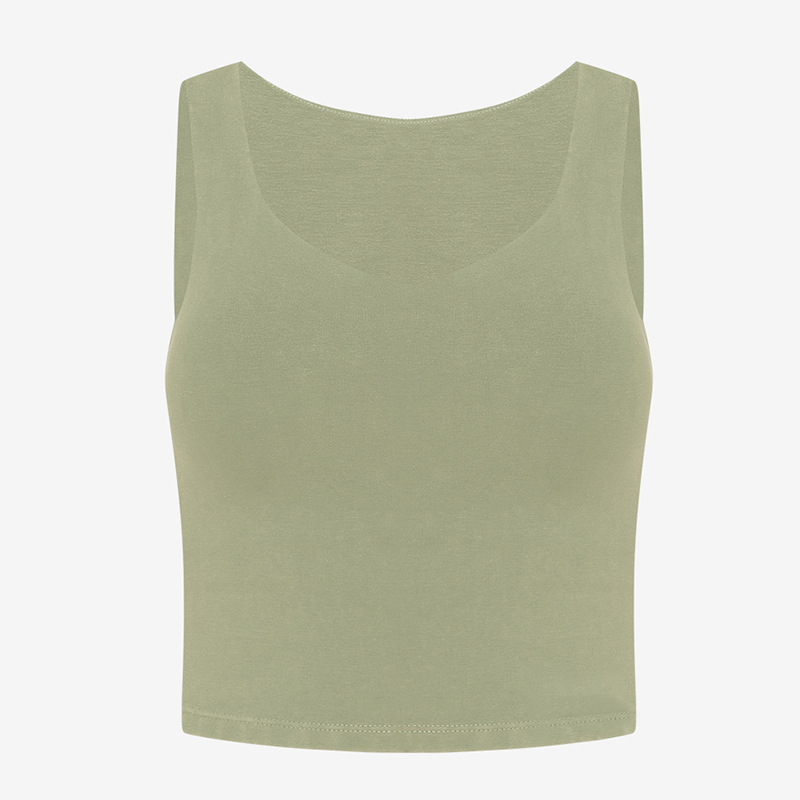 New Summer Yoga Vest Sleeveless Sports Workout Clothes With Chest Pad V-neck Slimming Simple