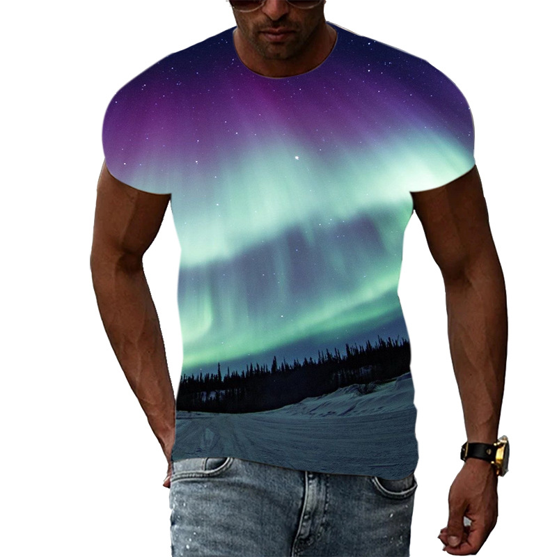 Title 16, T-shirt da uomo con stampa Trend 3D modello Aurora