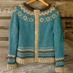 European And American National Style Vintage Jacquard Sweater - Blue - View 1