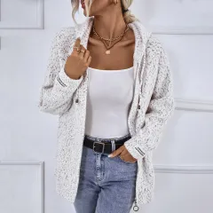European And American Sweater Cardigan Coat - Beige - View 1