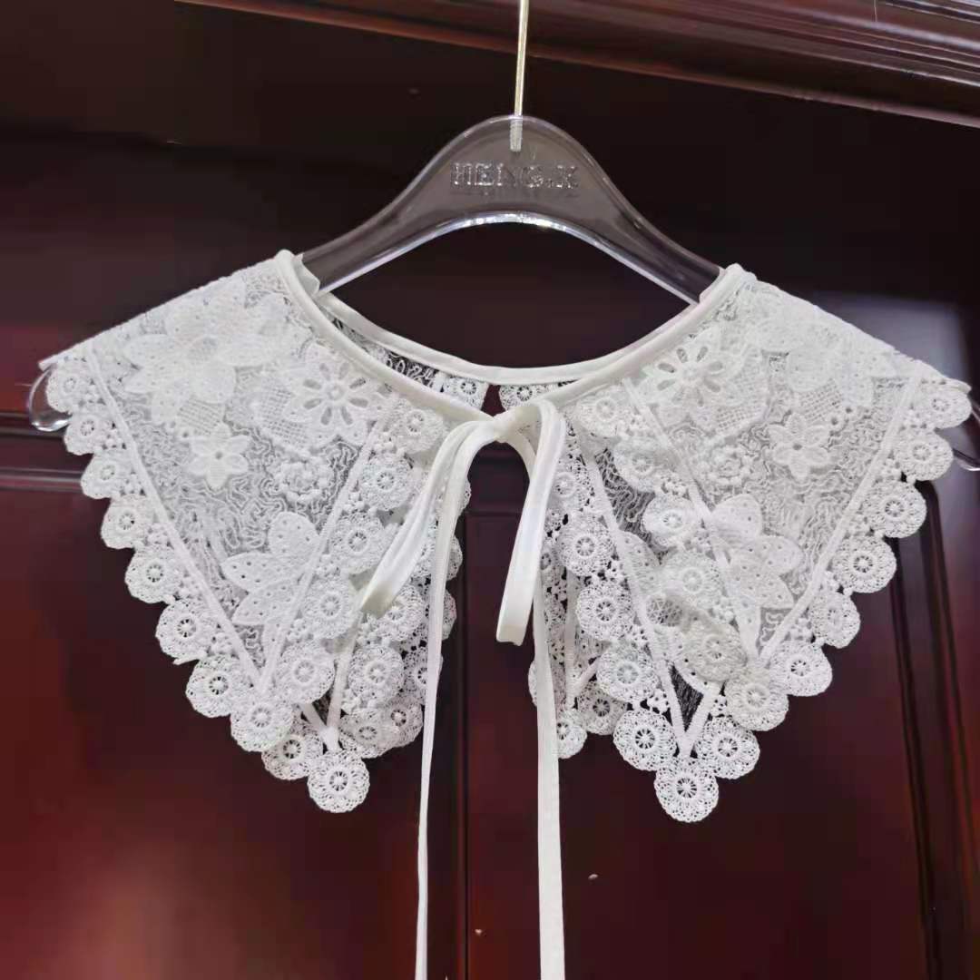 Machine Embroidery Detachable Collar Women's All-match Bow Tie Lace Cappa Cloak… — image 1