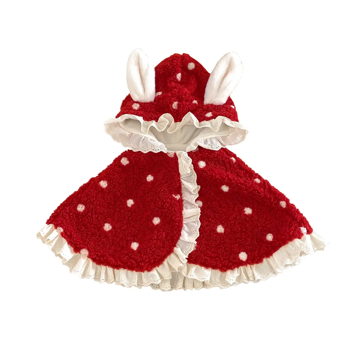 Baby Cape Autumn And Winter Lace Rabbit Ears