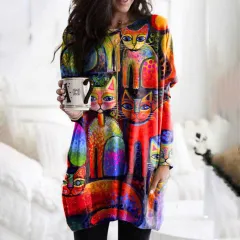 Huangshi Printed Long Sleeve Color Matching Casual Pocket T-shirt - Fl22091R7 - View 1