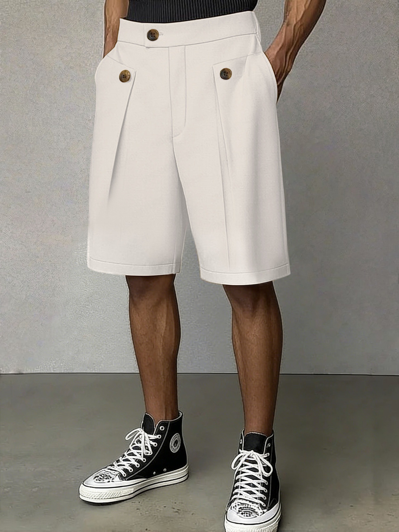 Bermuda Masculina Ampla de Cintura Alta