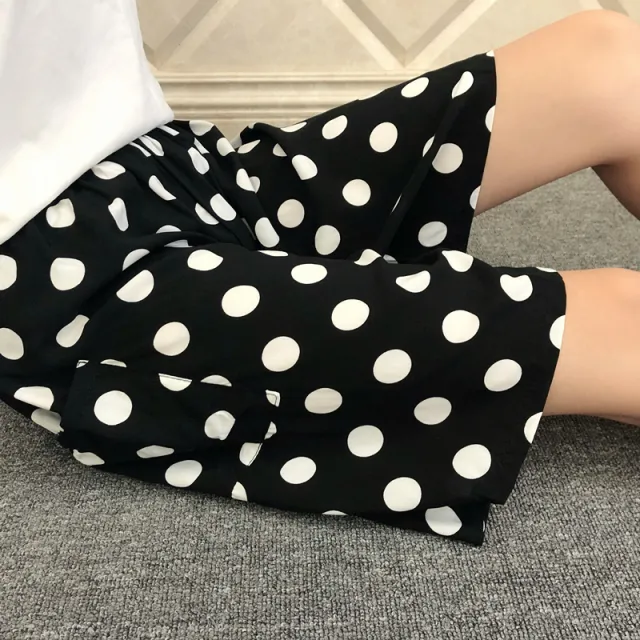 Summer Women's Pajama Pants Cotton Silk Shorts Home Loose Small Dots 4Xl - Shop at LoveMi