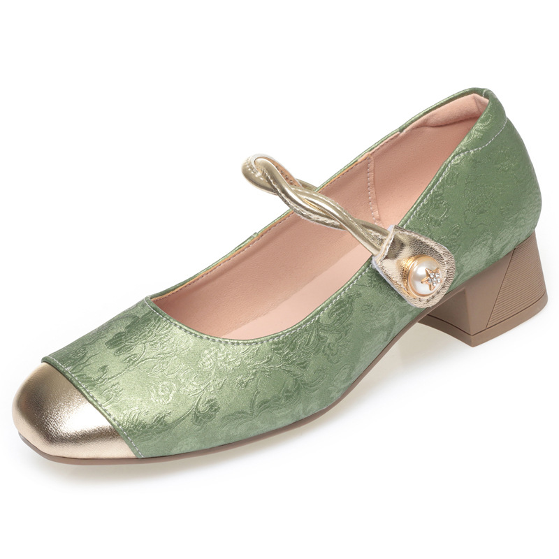 Leather Velcro Strap Heels, picture 4 of 5