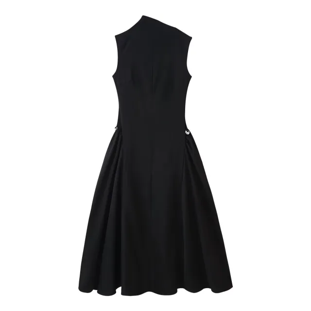 Sleeveless Elegant Midi Skirt Dress Black - Shop at LoveMi