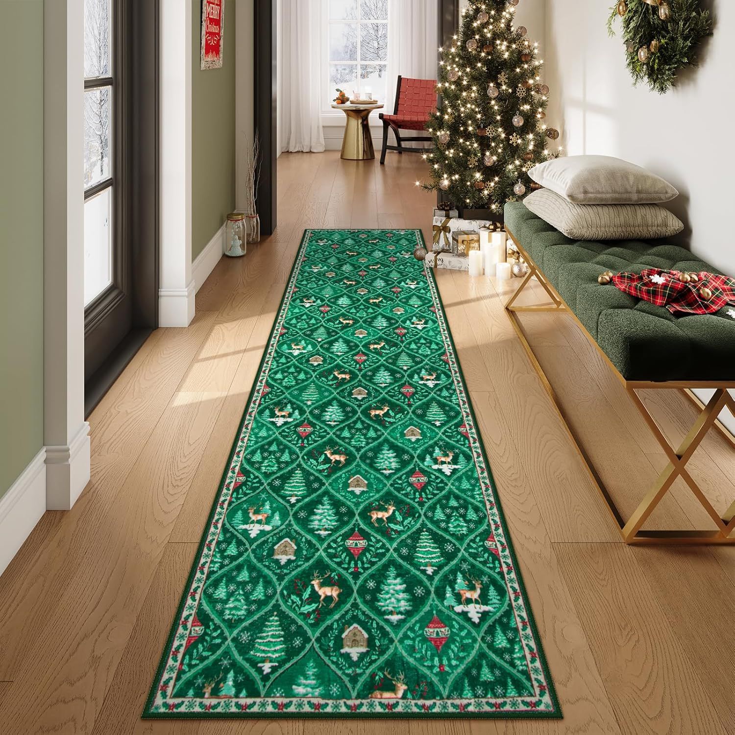 Best-selling Winter Christmas Hallway Dirt-resistant And Wear-resistant Floor Mat - thumbnail