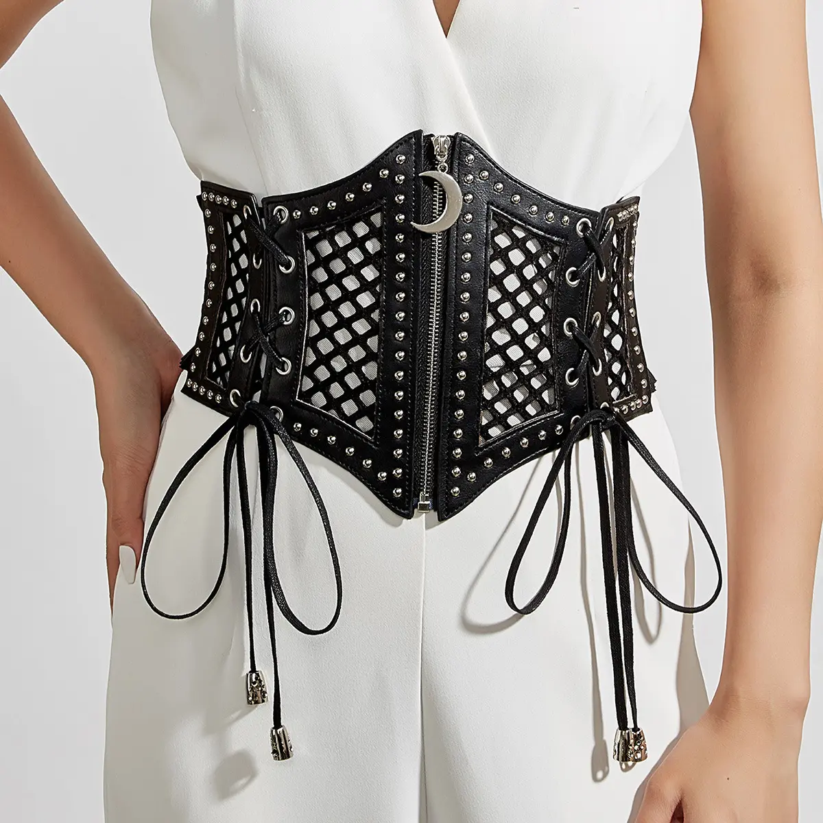 Wide Belt Retro Elastic Waist Seal Dress