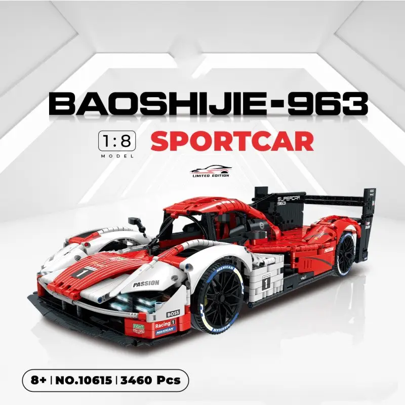 963 Super Running Car Model High Difficulty Assembled Building Block Toys