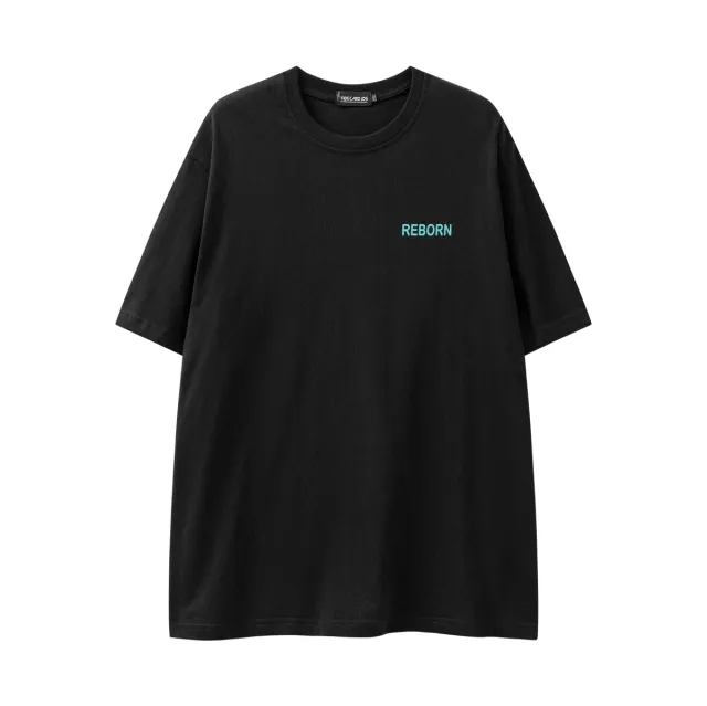 High Street Shaped Letter Printed Stitching Short Sleeves Black - Shop at LoveMi