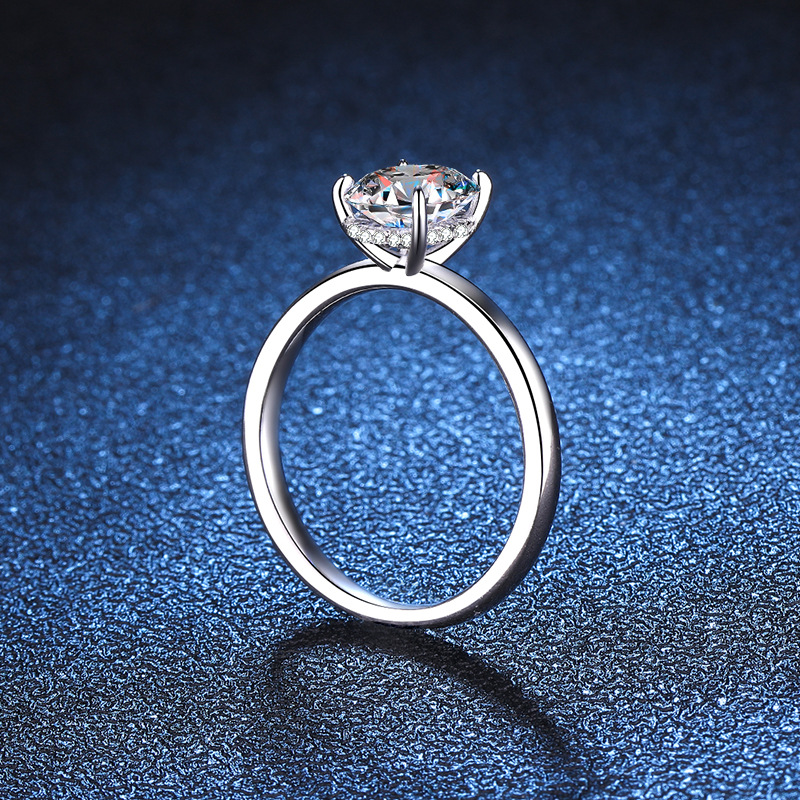Female Ring Temperament Big Diamond Moissanite Women